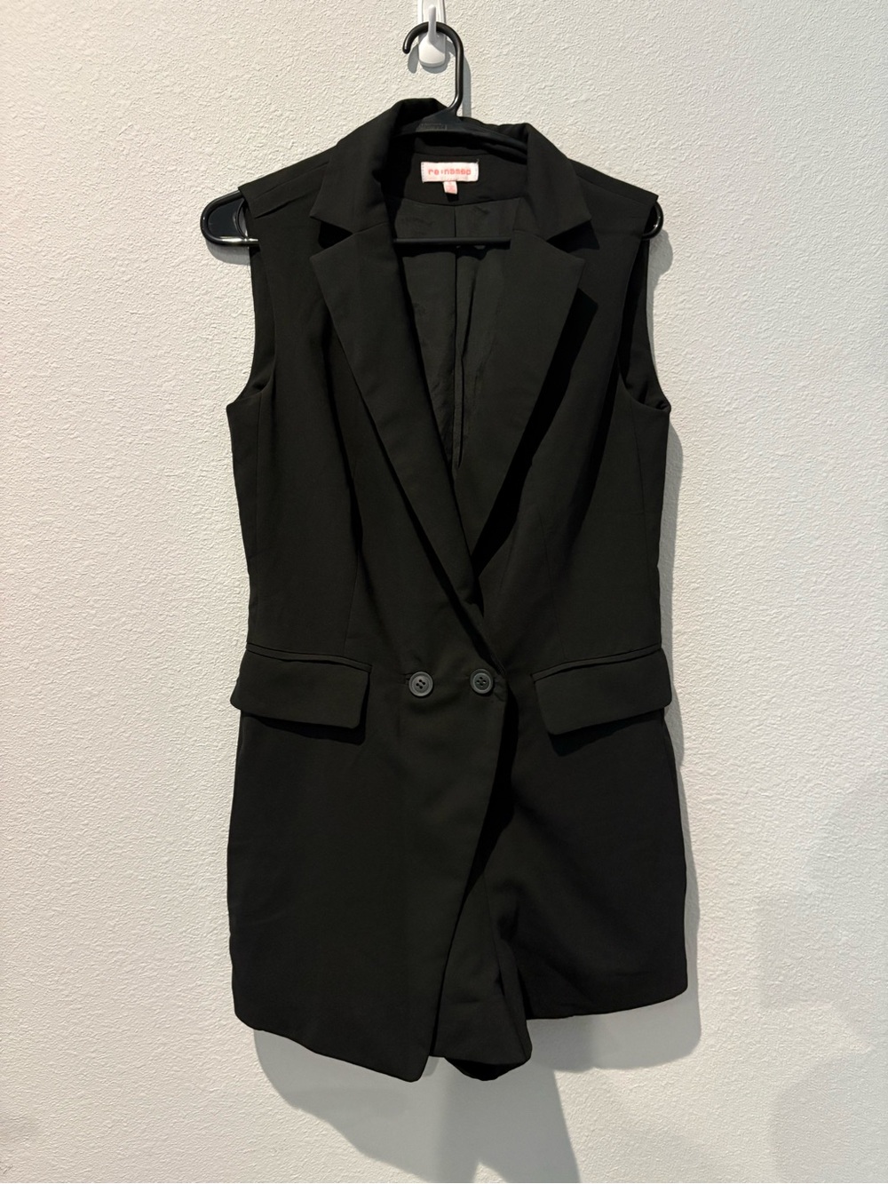 re:named Black Sleeveless Blazer Romper